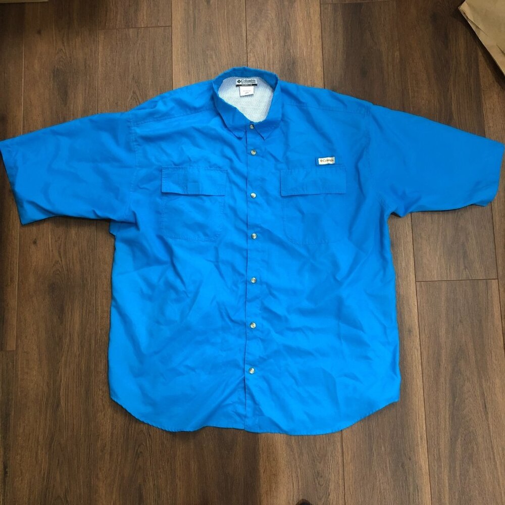 Columbia Vented Lightweight Fishing Outdoor Pockets Button Down Short Sleeve XXL